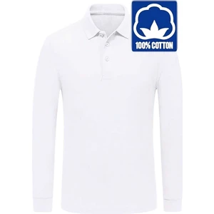 Erkek Çocuk Uzun Kol  Pamuklu Polo Yaka T-Shirt Günlük ve Okul Uniforma Okul T-Shirt