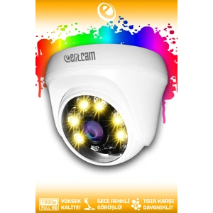 1 Dome Kamera Dome İç Mekan Full HD Renkli Gece Görüşlü Warmled Kameralı AHD Güvenlik Kamerası