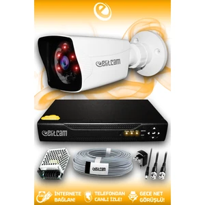 1 Kameralı Kare 1 Dış Kamera Set HDD'siz Full HD Gece Görüşlü Güvenlik Kamerası Sistemi