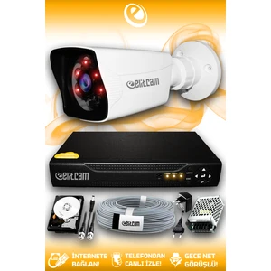 1 Kameralı Kare 1 Dış Kamera Set 500 GB HDD Full HD Gece Görüşlü Güvenlik Kamerası Sistemi