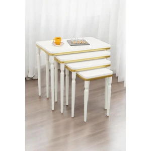 Fursim Serisi  Mdf ve Lake Boyalı Avangart 4’lü Zigon Sehpa Takımı