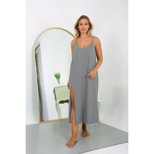 AkbenizAkbeniz Kadın Büyük Beden Ip Askılı Pamuk Uzun Gecelik 12108HBCV00008E1B57