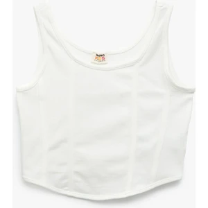 Pamuklu Slim Fit U Yaka Kalın Askılı Crop Atlet