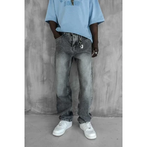 Erkek Baggy Fit Jean Gri