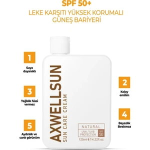50 SPF+ Leke Karşıtı Nemlendirici Yüksek Koruma Güneş Kremi 125 ML