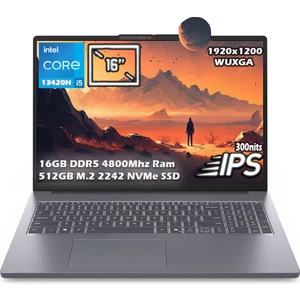 Ideapad Slim 3 16IRH10 Intel Core i5 13420H 16GB Ddr5 Ram 512 GB SSD 16''  WUXGA IPS Panel Freedos Taşınabilir Bilgisayar 83K2001FTR