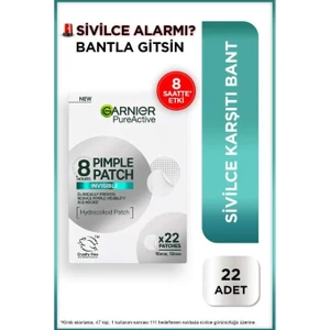 Pimple Patch 22 Adet Akne Karşıtı Bant Tüm Cilt Tipleri İçin 8 Saat Etkili