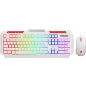 Gamebooster Knight KM-11W Rainbow Aydınlatmalı Kablolu Oyuncu Klavye & Rgb Mouse Set - Beyaz
