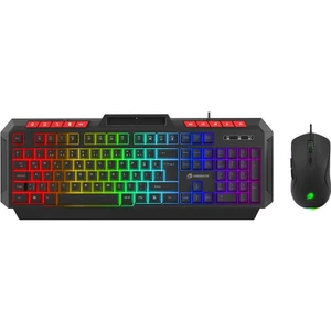 Gamebooster Knight KM-11B Rainbow Aydınlatmalı Kablolu Oyuncu Klavye & Rgb Mouse Set - Siyah