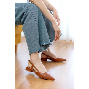 Felina Taba ( 3 cm Topuklu ) Sivri Burun Topuklu Ayakkabı