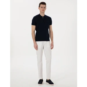 Pierre Cardin Erkek Ekru Slim Fit Beli Lastikli Kanvas Pantolon 50301759-VR019