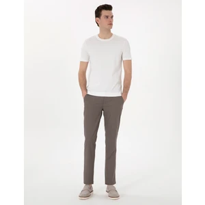 Pierre Cardin Erkek Vizon Slim Fit Beli Lastikli Kanvas Pantolon 50308092-VR052