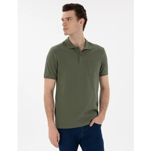 Pierre Cardin Erkek Haki Regular Fit %100 Pamuk Polo Yaka Basic Tişört 50306552-VR027