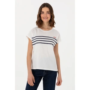 U.S. Polo Assn. Kadın Ekru Tişört 50305823-VR019