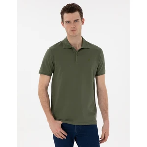Pierre Cardin Erkek Haki Regular Fit %100 Pamuk Polo Yaka Basic Tişört 50306449-VR027