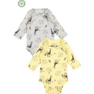 Unısex Desenli Interlok Çıtçıtlı Badi - Bebek Giyim