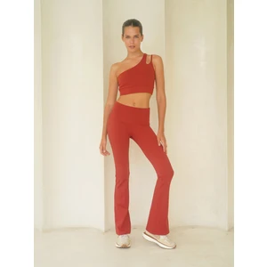 Asana Geniş Paça Spor Bordo Pantolon