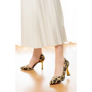 Scarlet Leopar (8cm) Topuk  Boyu Günlük Kullanım Stiletto