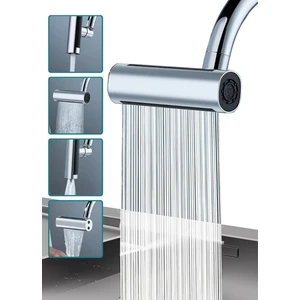 Tasarruflu 4 Modlu Şelale Ayarlanabilir Musluk Başlığı Mutfak Banyo Perlatör Evye Lavabo Bataryası