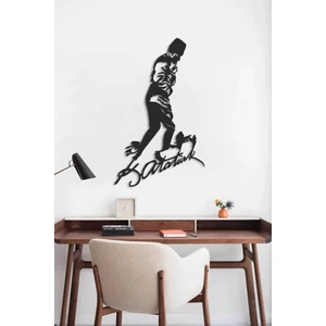 Atatürk Kocatepe'de Imzalı Dekoratif Siyah Metal Duvar Tablosu