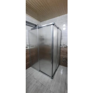 Giray duşakabin 90cm x90cm parlak profil köşeden girişli Mika duşakabin