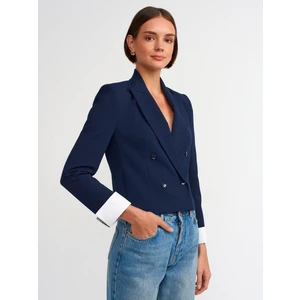 60735 Kontrast Manşetli Blazer Ceket-Açık Laci