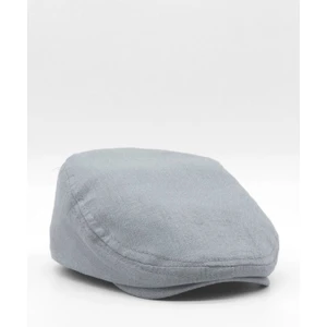 Erkek Düz Pamuklu Gri Flat Cap Kasket