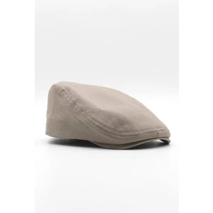Erkek Düz Pamuklu Latte Flat Cap Kasket