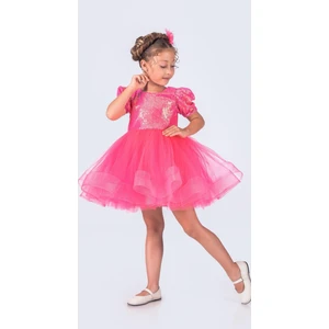 Balerin Model Pullu Kız Çocuk Elbise