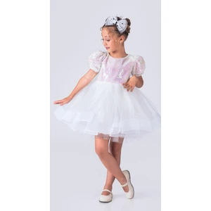 Balerin Model Pullu Kız Çocuk Elbise