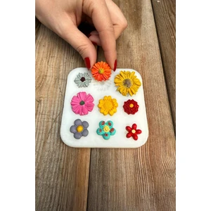 Çiçek Süsleme Set 3 Dokuzlu Silikon Mum Kalıbı