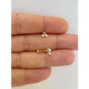 Ares Collection 1 Adet Arkası Düz Kirazlı Incilitragus Helix Lobe Conch Uyumlu Piercing