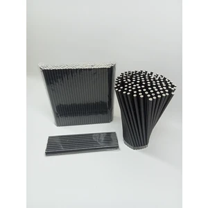 6X197 mm Siyah Kağıt Pipet 200 Adet