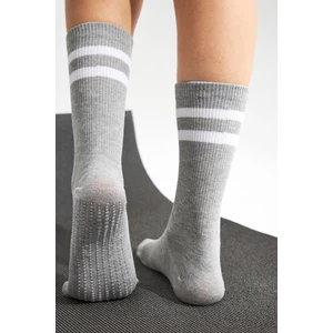 Bamboo Star Bambu Kadın Kaydırmaz Taban Silikon Baskı Yoga Fitness Pilates Bale Dans Kaymaz Tenis Çorabı 3'lü