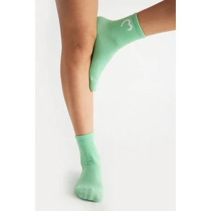 Bambu Kadın Kalp Desenli Uzun Soket Dikişsiz Premium Tenis Çorap 5 Li Paket