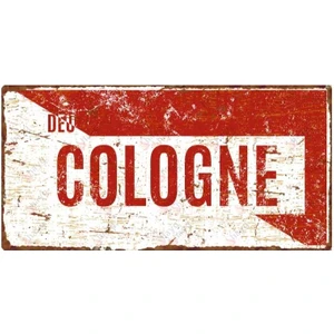 Cologne - Pas Görünümlü Alüminyum Uv Baskılı Duvar Dekoru - Metal Dekoratif Şehir Tabelası