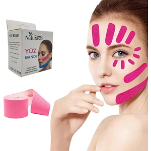 Beauty Tape Yüz Yogası Için Kinesio Tape Face Tape Yüz Germe Bandı Pembe Renk
