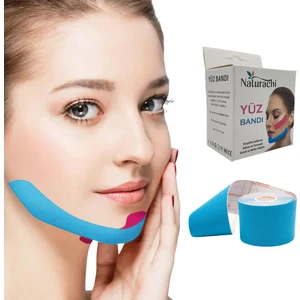 Beauty Tape Yüz Yogası Için Kinesio Tape Face Tape Yüz Germe Bandı Mavi Renk