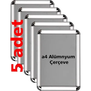 A4 Alüminyum Çerçeve 21X30 cm (5 Li Paket) Klik Klak Rondo Alüminyum Çerçeve