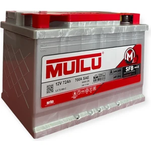Mutlu Aku 12V 72 Amper 700A Türkiye Menşeli Güçlü Akü 190x175x278 mm Boyutlarında