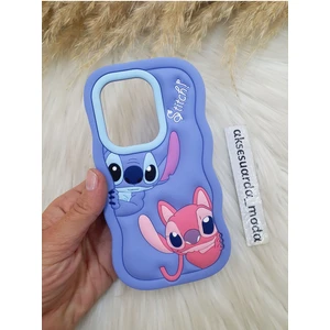 Xiaomi Redmi Note 13 Pro 4g Uyumlu Stitch Disney Lilo ve Stiç Hamur Silikon Lüks Kılıf Kapak