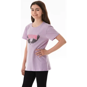 %100 Pamuk Freedom Yazı Baskılı Kız Çocuk Tişört