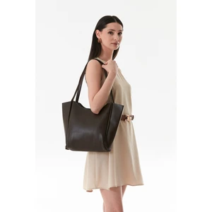 Suni Deri Fermuarlı Kol Çantası