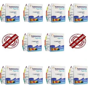 KAMAGRA100 Jel 10 Kutu 7 Li Orjinal Yurtdışı Ithal 100 Mg Meyveli Jelly KAMAGRA100
