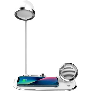 Aw6 3'ü 1 Arada Kablosuz Şarj Standı | Masa Lambası & Bluetooth Hoparlör | 15W Hızlı Şarj
