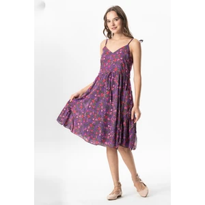 Askılı Vual Melisa Kısa Yazlık Etnik Elbise Tomurcuk Mor Tmrck Mr