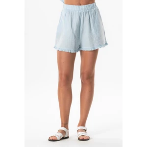 Eliş Şile Bezi Beli Lastikli Duru Fırfır Detaylı Müslin Yazlık Kısa Şort Zeytin Yeşili Zytnysl