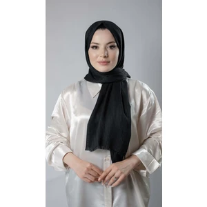 Siyah Ince Çizgili Şal Viskon Bursa Dolama 202111_01