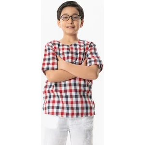 Eliş Şile Bezi Kısa Kol  Bisiklet Yaka Erkek Çocuk T-Shirt Taş
