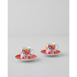 English Home Fabele Porselen 4 Parça 2 Kişilik Kahve Fincan Takımı 80 ml Renkli